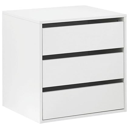 Free Standing 3 Drawer Chest For Wardrobe Interior 58 Cm L White