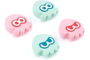 Yocore Splatoon3 Switch Thumb Grip Caps,Soft Silicone Thumb Grips,Analog Soft Silicone Joystick Caps Stick Caps for Switch/OLED/Switch Lite,4 Pcs