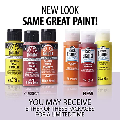 FolkArt Enamel Glass & Ceramic Paint in Assorted Colors (2 oz), 4032