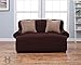 Home Fashion Designs Form Fit, Slip Resistant, Stylish Furniture Shield/Protector Featuring Lightweight Fabric. Savannah Collection Basic Strapless Slipcover Brand. (Loveseat, Chocolate)