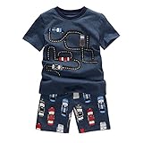 Little Boys Summer Pajamas B.GKAKA The Moving Cars Short Sleepwear for Kids