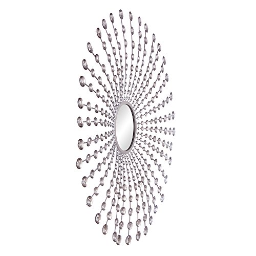 Patton Wall Decor Jeweled Silver Round Starburst Mirror Pricepulse