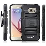 Galaxy S6 Case - Fosmon® (STURDY) Heavy Duty Dual Layer Hybrid Stand Case with Shell Holster Combo for Samsung Galaxy S6 2015 (Black)