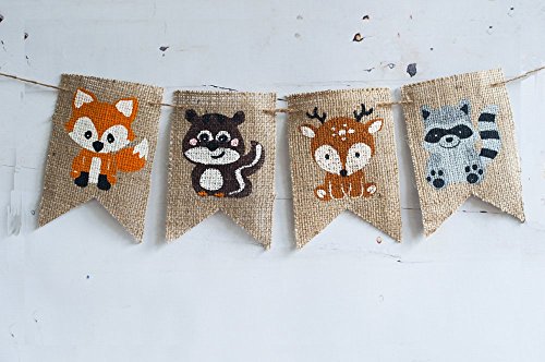 WOODLAND PARTY BANNER, FOREST ANIMALS