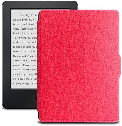 NUYEA Case for Kindle E-reader (8th Generation 2016) - Ultra Slim PU Leather Smart Cover With Auto Wake/Sleep Features for Amazon All-New Kindle (6" Display, 8th Gen 2016 Release) (Red)