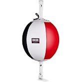 Ringside Leather Boxing Double End Bag, 7 Inches | Speed and reflex punching target with bungee cables. Improves striking accuracy for Boxing, MMA, and Muay Thai training.