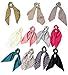 11 pcs Fashion women lovely printed ribbon hair scrunchies cute gum Neckerchief Elegant Lady Scarves