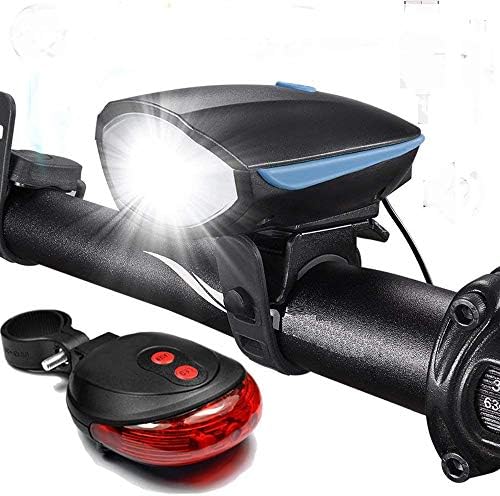 SPANTER Combo of Rechargeable Bike Front Horn and Light 120 DB with Super Bright 250 Lumen Light and Raypal Dual LED Bicycle Rear Tail Light SPANTER Combo of Rechargeable Bike Front Horn and Light 120 DB with Super Bright 250 Lumen Light and Raypal Dual LED Bicycle Rear Tail Light