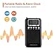 AM FM Portable Pocket Transistor Radio, Battery Operated Digital Alarm Clock Radio with 3.5mm Headphone Jack, Stereo Mode, Memory Mode and Sleep Timer