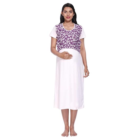 Women's A-Line Cotton Feeding Gown