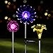 VIBELITE Solar Lights Outdoor,Solar Stake Lights, Life-Size Figurines LED, Dandelion & Lily & Sunflower - Color Changing-3pack