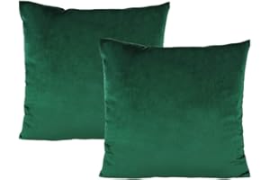 VAKADO 20x20 Throw Pillow Covers Set of 2 Emerald Dark Green Velvet Decor Xmas Cushion Cases Decorative Home Christmas Decoration for Car Couch Sofa Bedroom Office