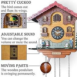 TIMEGEAR Cuckoo Wall Clock with Quartz Movement and