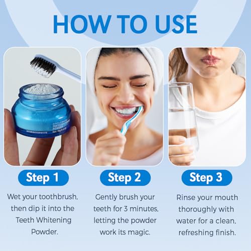 Enamel-Safe Teeth Whitening Powder - Hydroxyapatite - Gentle on Teeth - No Sensitivity Formula - Removes Stains - Long-Lasting Freshness - Breath Freshening Whitening Powder- 15g