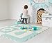 Interlocking Foam Baby Play Mat Tiles - Large Non-Toxic Puzzle Floor Mat for Kids, 61” x 61” Nursery Crawling Mat, Safe & Protective for Infants & Toddlers Duck Egg Blue & White