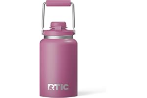 RTIC Half Gallon Outback Jug, Stainless Steel, Ceramic Lined Insulated Water Bottle with Lid and Handle, BPA-Free, Double Wall Vacuum Insulation, Orchid