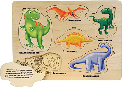 Maple Landmark 42305 Lift And Learn Dinosaur Puzzle