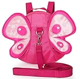 Baby Safety Anti-Lost Backpack, Haneye Child Toddler Walking Safety Harnesses Butterfly Backpack with Leash (Pink)