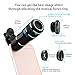 Cell Phone Camera Lens Kit, GLISTENY 6 in 1 HD 12X Zoom Telephoto Lens+ Fisheye+ Wide Angle+ Macro Lens+ Retractable Tripod+ Remote Shutter for IPhoneX, 8, 7, 6s, 6s Plus& Samsung &Smartphone