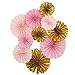 Mybbshower Pink Gold Paper Rosettes for Girl Baby Shower Princess Birthday Party Wall Home Nursery Room Decorations Pack of 10