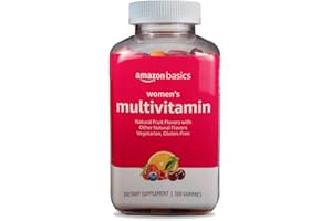 Amazon Basics Women's Multivitamin, Mixed Berry Flavor, Vegetarian & Gluten-Free, 300 Gummies (150 Servings) (Previously Solimo)