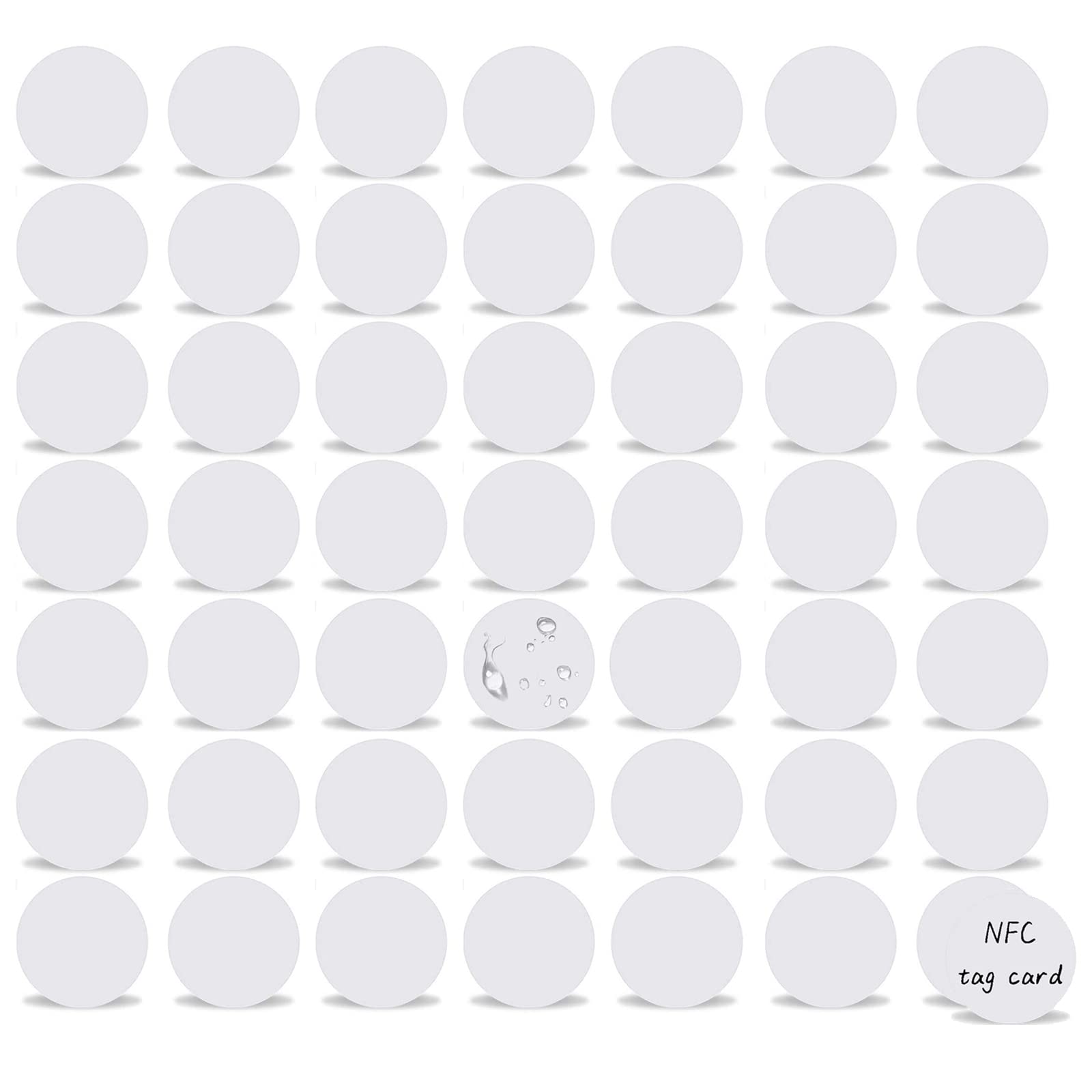 NFC Label,NTAG215 Blank Writable Circular Tag Card Programmable 504 Bytes Memory Compatible All Mobile Phones and Devices that Support NFC (25mm-50pcs)