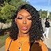 LIAZAHAIR Short Deep Curly Human Hair Lace Front Wigs with Baby Hair Pre Plucked Natural Hairline Brazilian Hair Bob Wig for Ladies (12 Inch, Lace Front Wig)