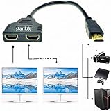 1080P HDMI Male to Dual HDMI Female 1 to 2 Way Splitter Cable Adapter Converter for DVD Players/PS3/HDTV/STB and Most LCD Projectors(black)