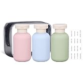 ASEVAT Leak Proof Travel Bottle with Flip Cap, Shampoo and Conditioner Bottle Set, Refillable Containers for Lotion, Cream Shampoo (Green+Blue+Pink, 3.4 Ounces)