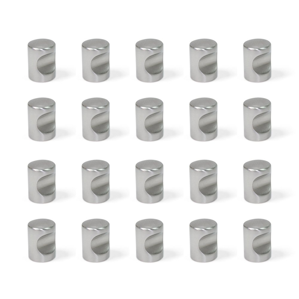 Emuca 9161651 Furniture Knob, Ø20mm, Zamak Set of 20 Pieces, Satin Nickel