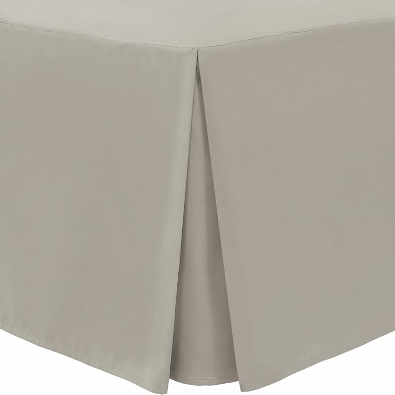 Linen Home Double Box Pleated Base Valance Sheet 135x190 +40cm Skirt