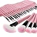 econoLED Professional 32PCS Pink Makeup Brushes Kit Cosmetic Make Up Tool Set Eyeshadow, Eyebrow, Eyelash, Eyeliner, Lip, Powder, Blush, Face, Concealer, Foundation, Blusher Brush US Seller