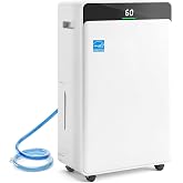 2026upgraded 80pint energy star dehumidifier for basement | 5000 Sq.Ft Coverage,1.72 Gal Tank,35dB Quiet,Child Lock,Sleep/Fan/Dry Modes,24H Timer,Auto Continuous Drain for Home