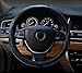 Leather Steering Wheel Cover - Universal 15 Inch Steering Wheel Cover For Car Truck Suv Fit is Nice and Snug (Black&Blue)