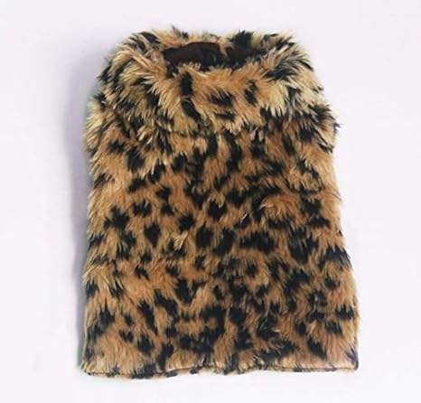 YAzNdom Hundebekleidung, Herbst und Winter bequemer weicher Leopardenmantel, Neuer Leopard-Mantelkatze Teddy VIP Bomei-Hausti