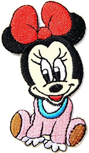 Little Minnie Mickey Mouse Red Bow Cartoon Comics Logo Kid Baby Girl Jacket T shirt Patch Sew Iron on Embroidered Applique Symbol Badge Cloth Sign Costume By Prinya Shop