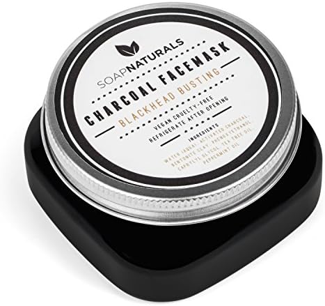 Blackhead Charcoal Face Mask - Erase and Remove Blackheads Naturally | Ultra Lush Face Mask 4 Ounces | Deep Cleansing Purifying Natural Vegan Acne Remover Made in USA Skincare by Soap Naturals