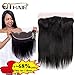 QTHAIR Straight Human Hair Lace Frontal 16A Brazilian Straight Human Hair 13x4 Ear to Ear Frontal 10 in 150% Density Swiss Lace Pre-Plucked Natural Hairline Baby Hair Natural Black #1b