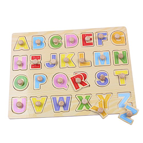 Little star Kid Early Educational Toys Baby Hand Grasp Wooden Puzzle Toy Alphabet Learning Education Child Wood Jigsaw Toy