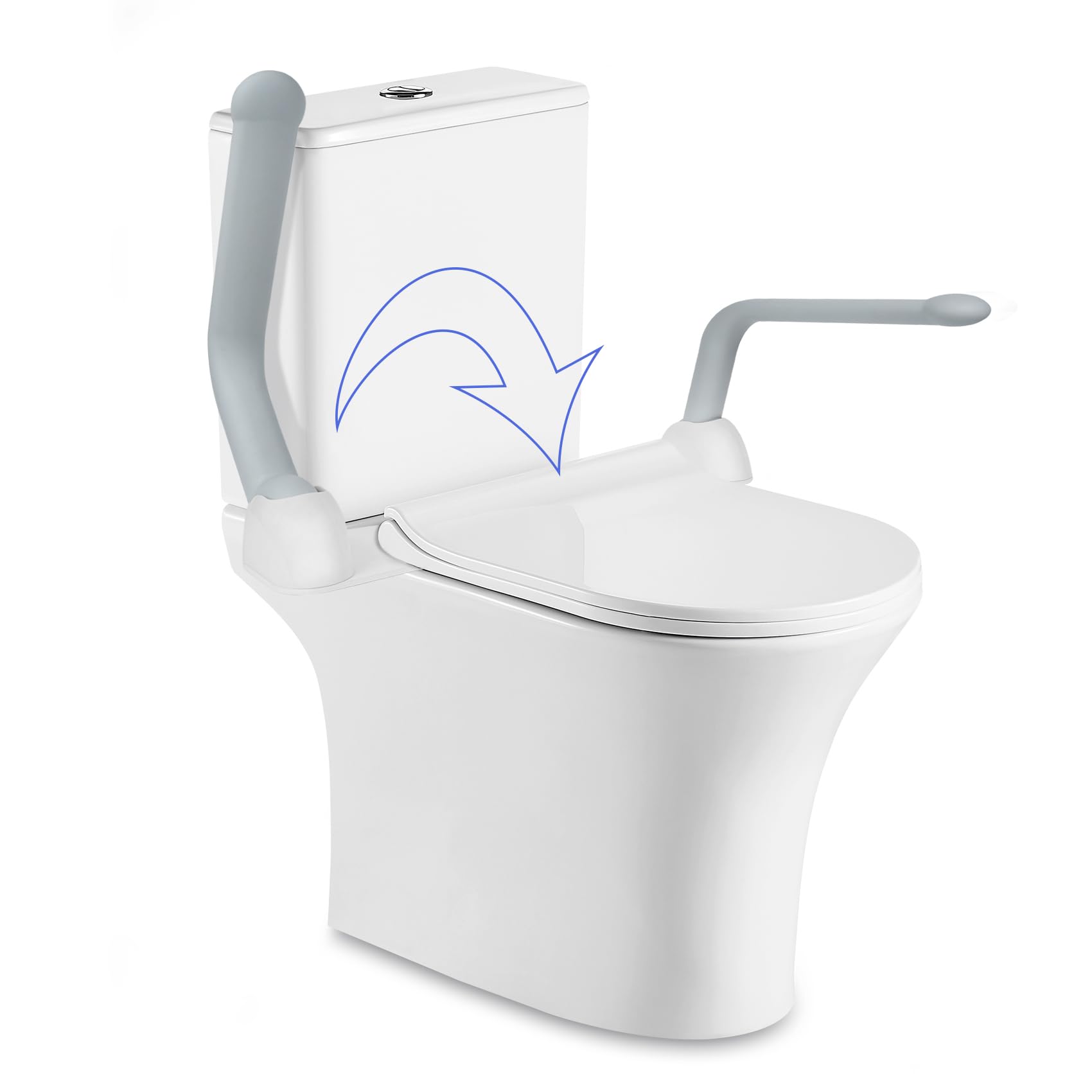 Photo 1 of Toilet Safety Rails for Elderly (520 lbs), Handicap Toilet Seat with Foldable Handles, Toilet Assist Rails, Toilet Rails for Seniors, Heavy Duty Toilet Safety Frames Rails with Arms, Easy Installation