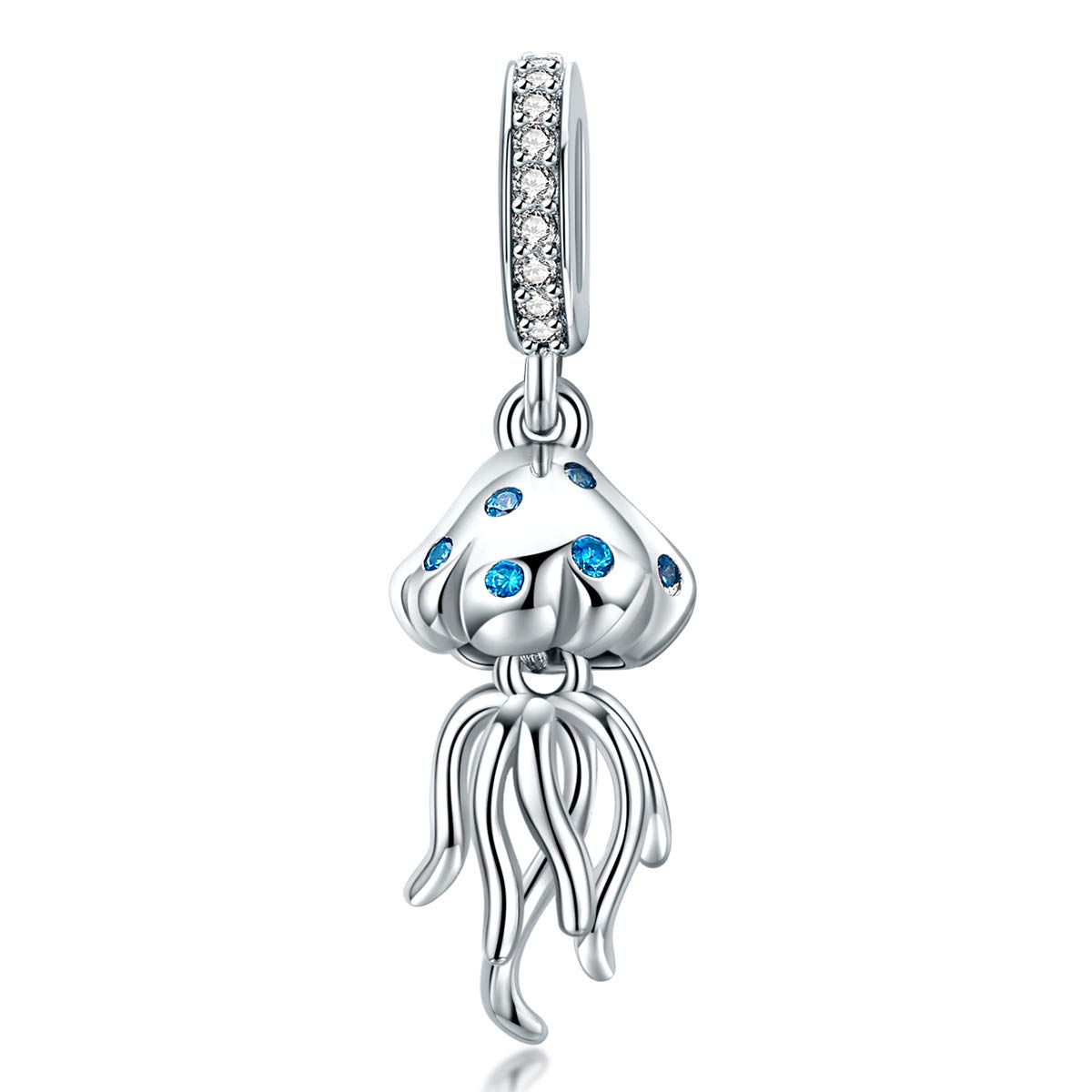 NewL Underwater World Series Jellyfish Pendant Charm for Bracelet Necklace Authentic 925 Sterling Silver DIY Jewelry