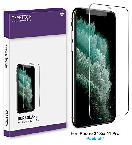 CZARTECH Case friendly High Drop Protection Tempered Glass Screen Guard for iPhone X/XS/11 Pro with Anti Fingerprint Coa