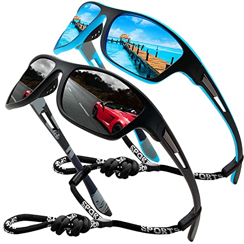 Perfectmiaoxuan Polarized Sunglasses for Men Women Cycling Mountain Hiking Driving Fishing Climbing Sports Lanyard Night Anti-Glare Driving