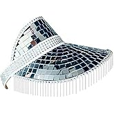 Disco Ball Festival Visor Sun Visor Hat for Women Men One Size Adjustable Beach Golf Headwear Outdoor Sunhat Cap Silver