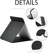 OSDUE Folding Tabletop Mirror 20.5x15.5 Black PU Leather Portable Vanity view 3