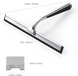 Ettori Shower Squeegee 12 in Brushed Nickel Stainless Steel Wall Hook view 5