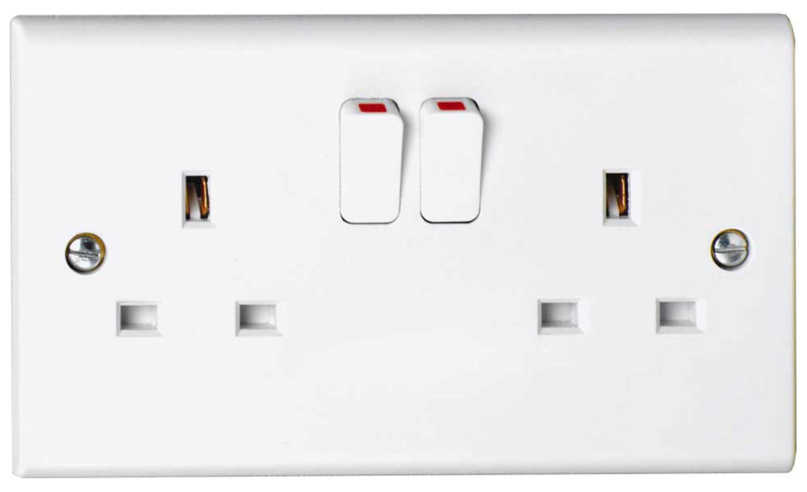 Deta S1209SDP Slimline 2 gang 13amp Switch Socket Outlet, White