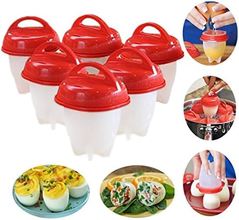 Egg Cooker Hard &amp; Soft Maker, without Shell, Non Stick Silicone, Poacher, Boiled, Steamer, AS SEEN ON TV