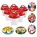 The Eggmate 6-Pack Egglettes Egg Cooker - Hard Boiled Eggs Without The Shell - Silicone