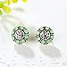 6 Pairs/Set Multicolor Round Flower Rhinestone Resin Rainbow Fashion Bar Stud Earring (Silver)